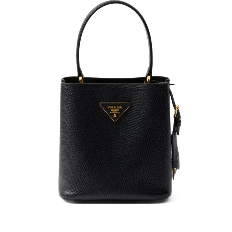 Prada Sac reporter Panier Saffiano Leather Mini-Bag Black
