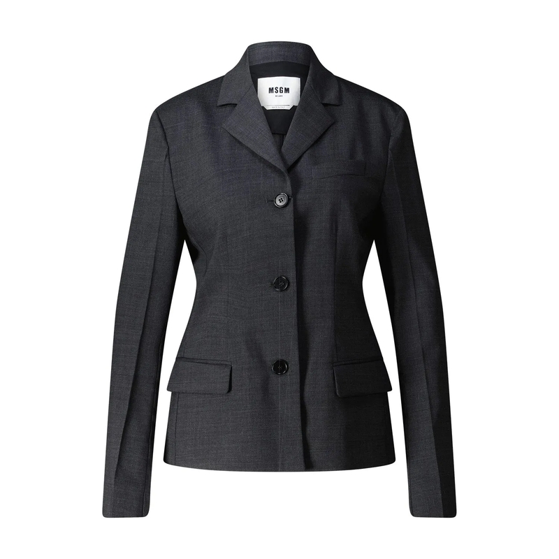 MSGM Blazer Taillierter Blazer aus Woll-Mix grau