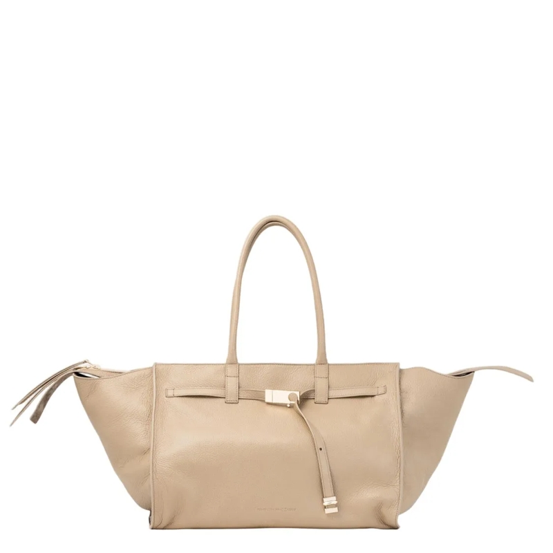Benedetta Bruzziches Schultertasche Ivory Deer Leather Bag With Metal Hardware Neutrals