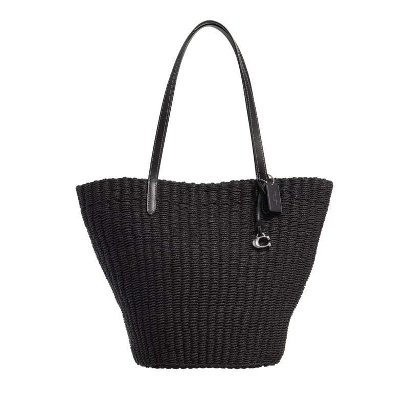 Coach Korbtasche Straw Tote Black