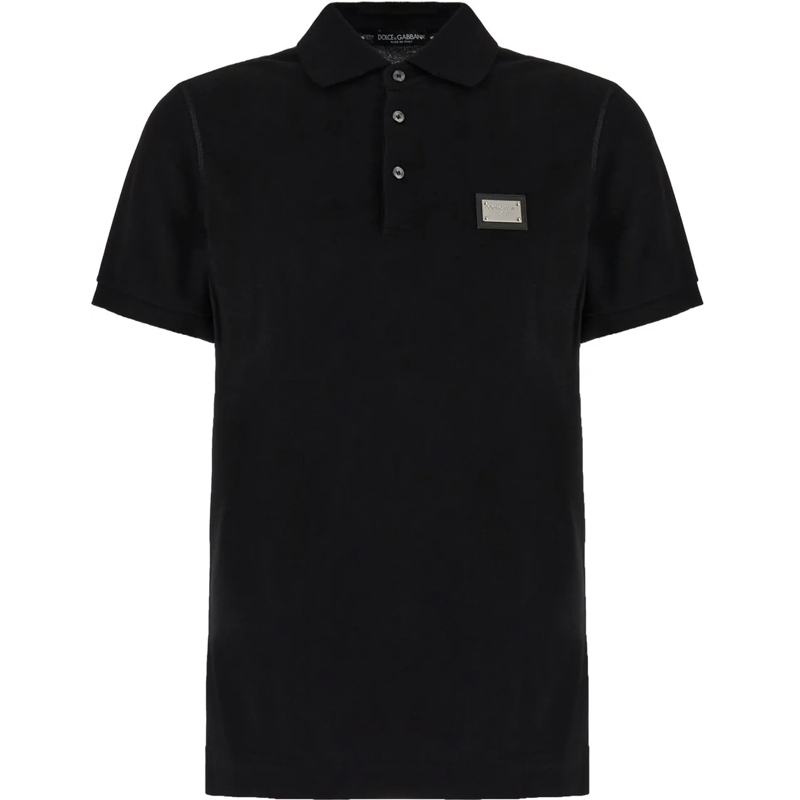 Dolce&Gabbana Polo Dolce&gabbana Black piquet polo shirt blau