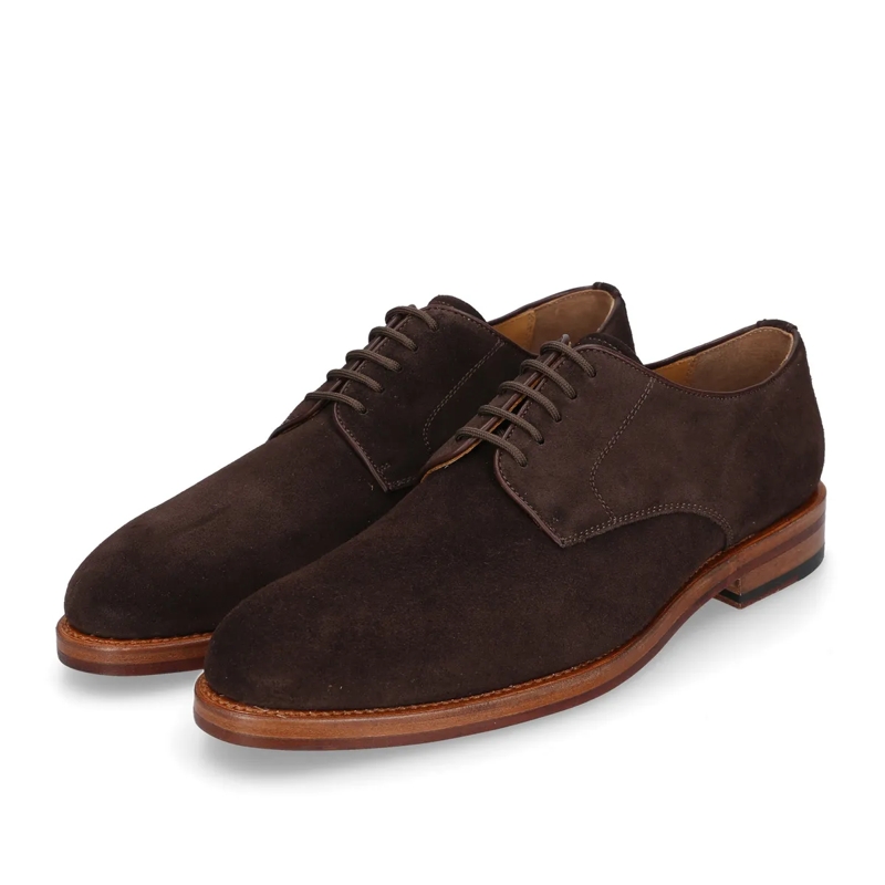 Heinrich Dinkelacker Schnürschuhe Schnürer Luzern Derby Plain V- Vollständig handg dunkel-braun(Image 2)