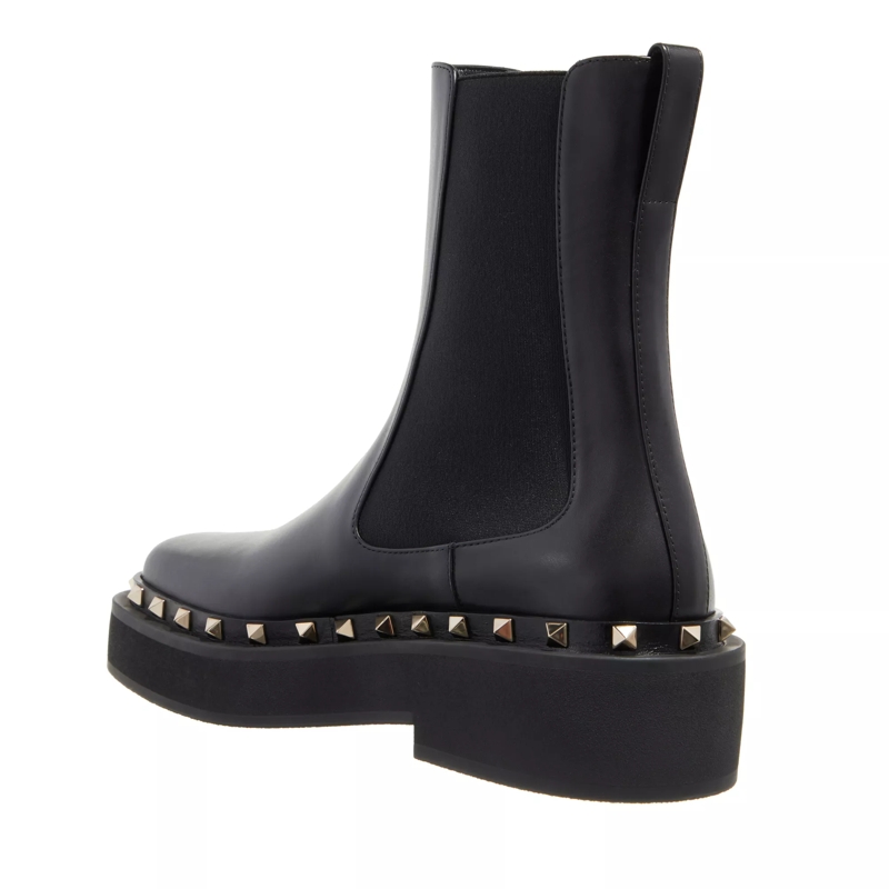 Valentino Garavani Chelsea Boots Platform Plain Toe Round Boots Black(Image 5)