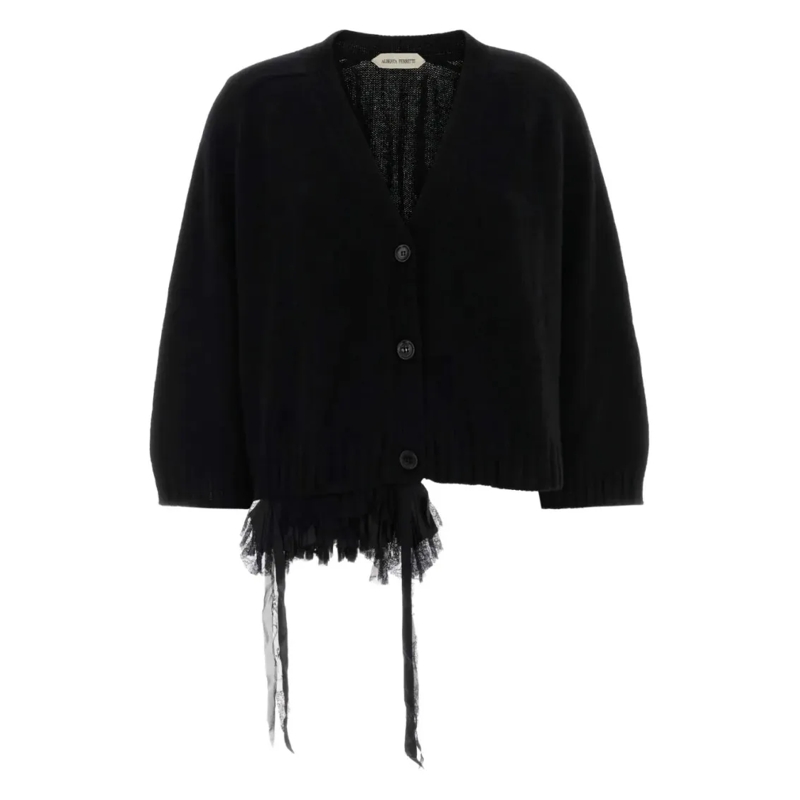 Alberta Ferretti Strickjacke Delicate Knit Texture Maglia Black