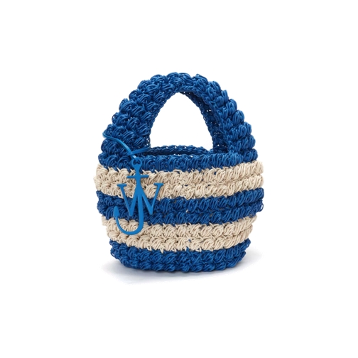 J.W.Anderson Popcorn Basket Bag blue/white blue/white Borsetta a tracolla
