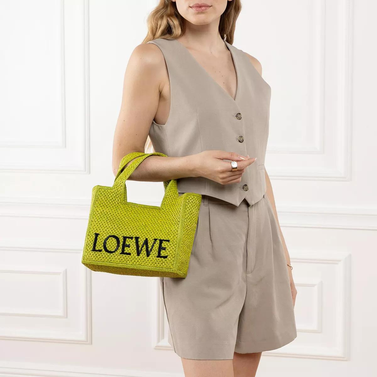 Loewe Totes & shoppers Small Font Tote Raffia in zwart