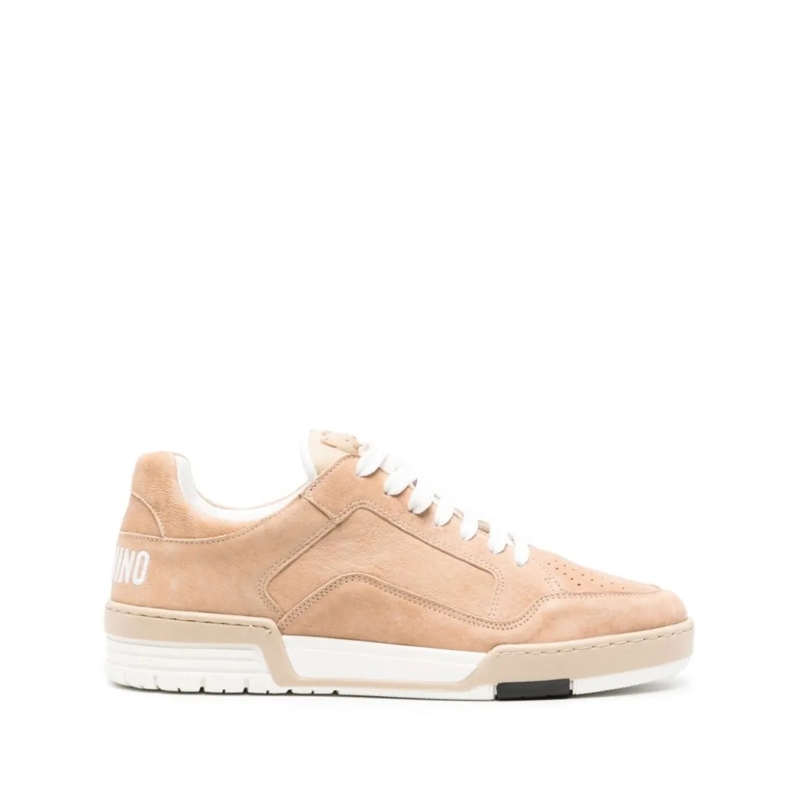 Moschino Lage-top sneaker Beige Sheepskin Leather Sneakers Neutrals