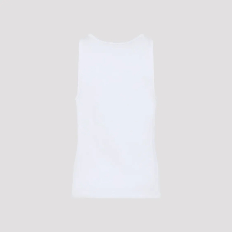 Casablanca T-shirt White Sleeveless Top With Slim Fit Design White