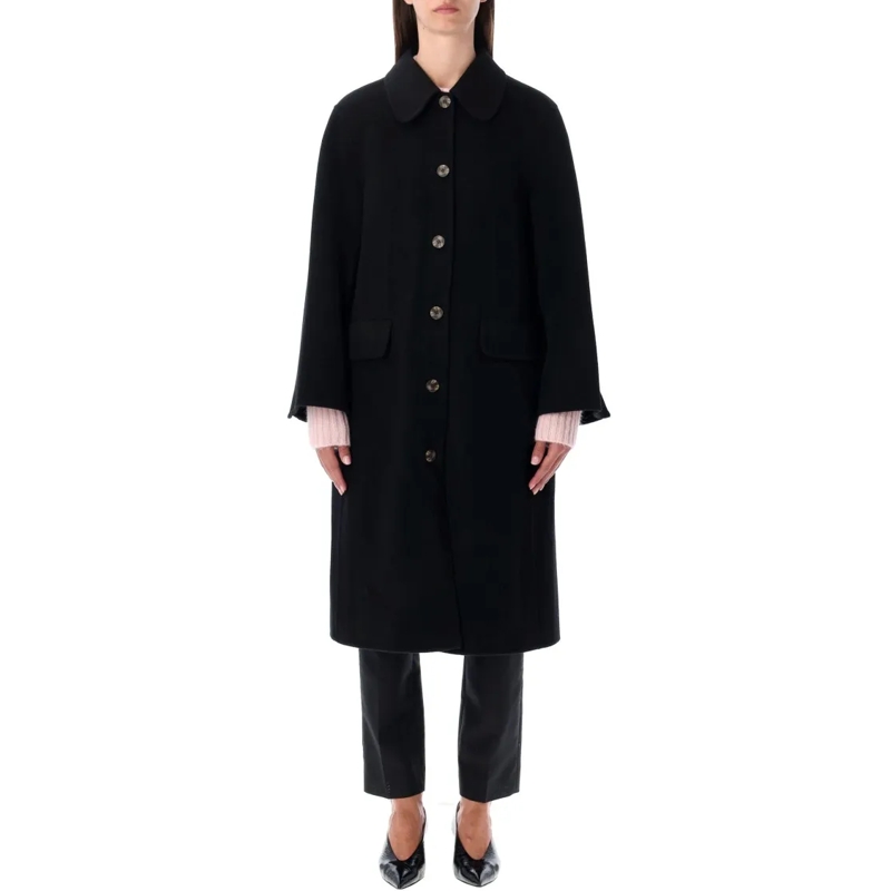 By Malene Birger Overgangsmantel Maelle Straight Wool Coat Black