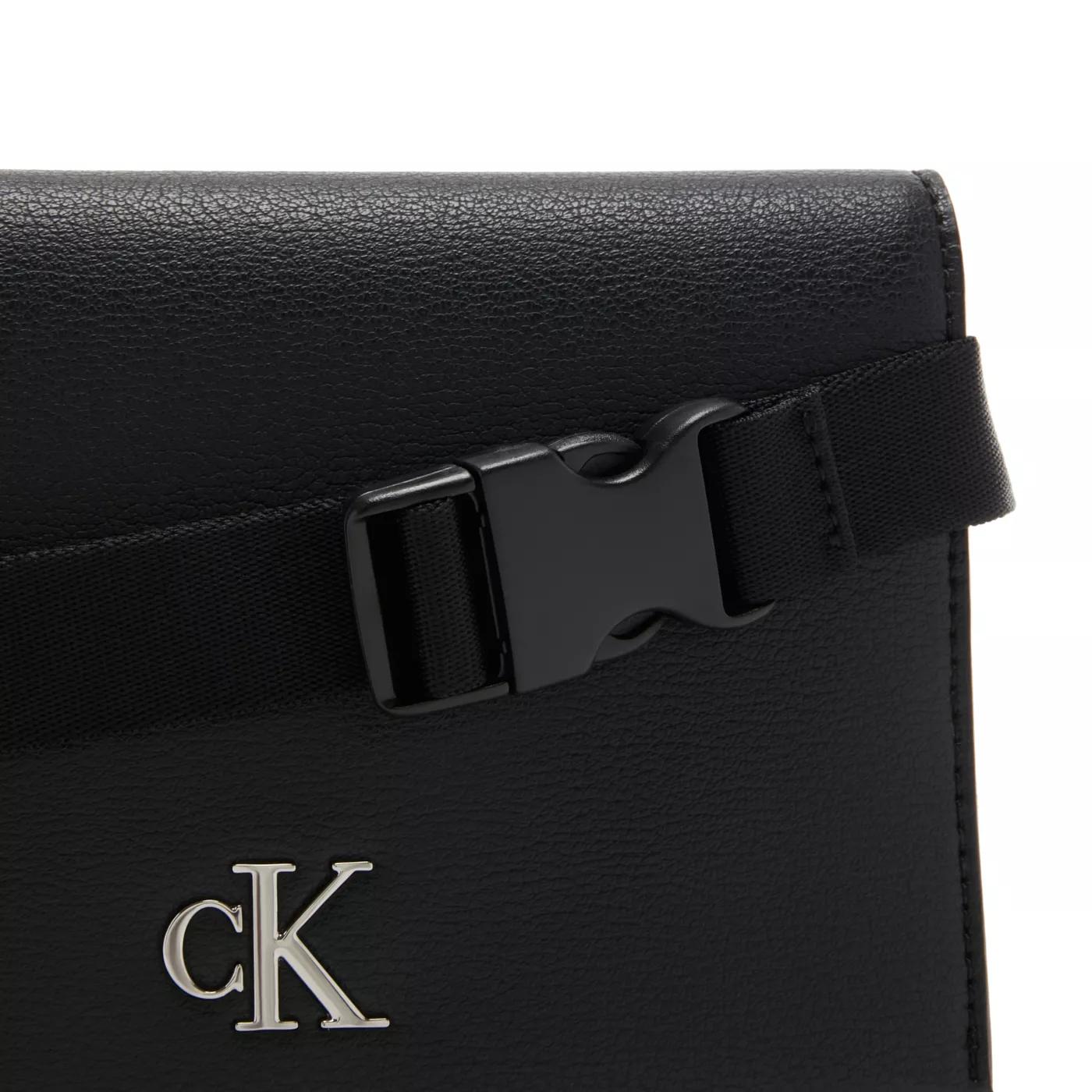Calvin Klein Crossbody bags Minimal Monogram Schwarze Bauchtasche in zwart