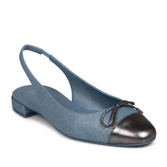 Stuart Weitzman Loafers & Ballerinas - Sleek Bow Slingback Flat Ballerina - Gr. 39 (EU) - in Blau - für Damen