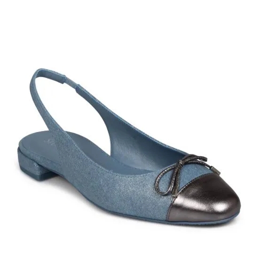 Stuart Weitzman Ballerine Sleek Bow Slingback Flat Ballerina Blue