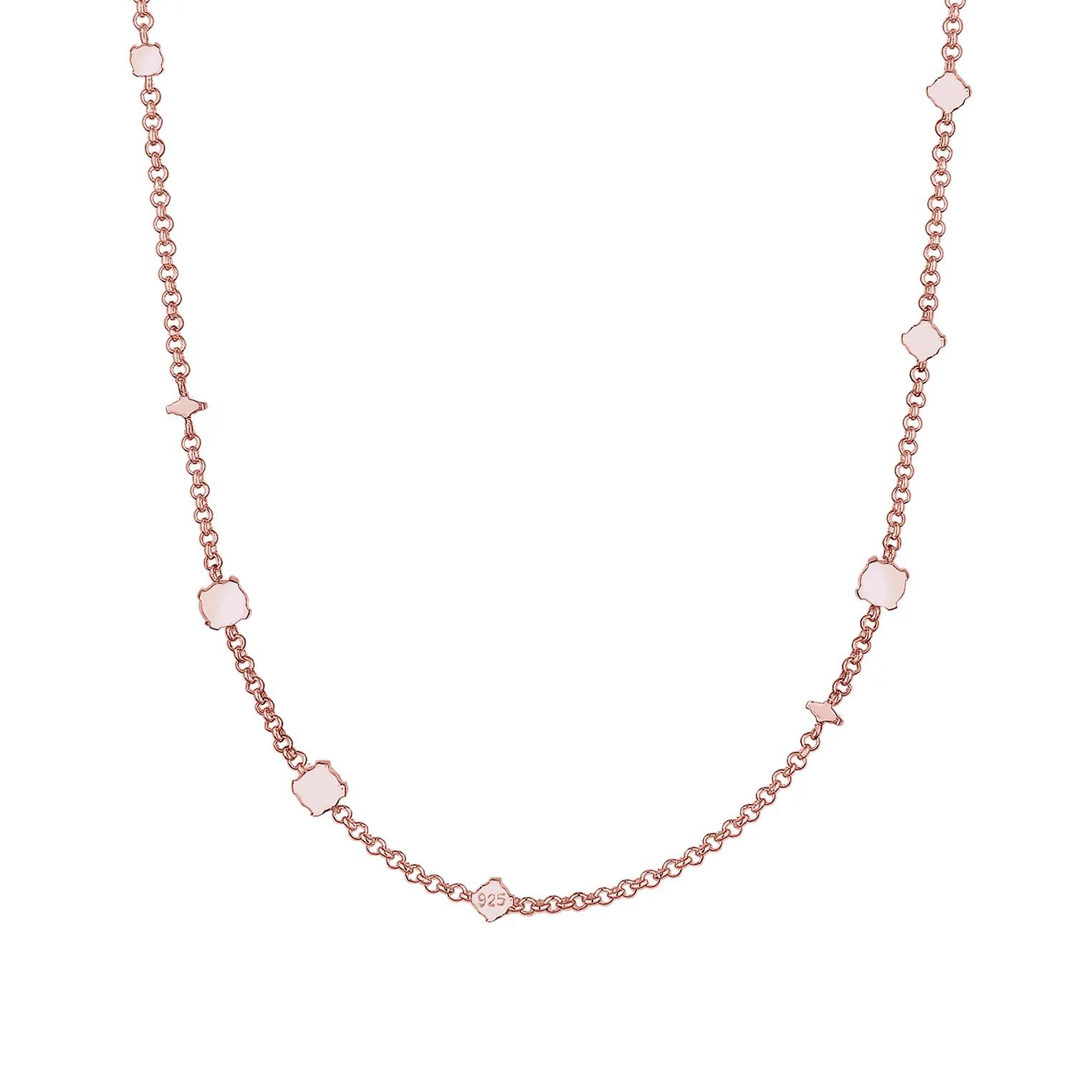 Thumbnail - Elli Halsketten - Halskette Erbskette Synthetischer Opal Stein 925 S - Gr. unisize - in Gold - für Damen