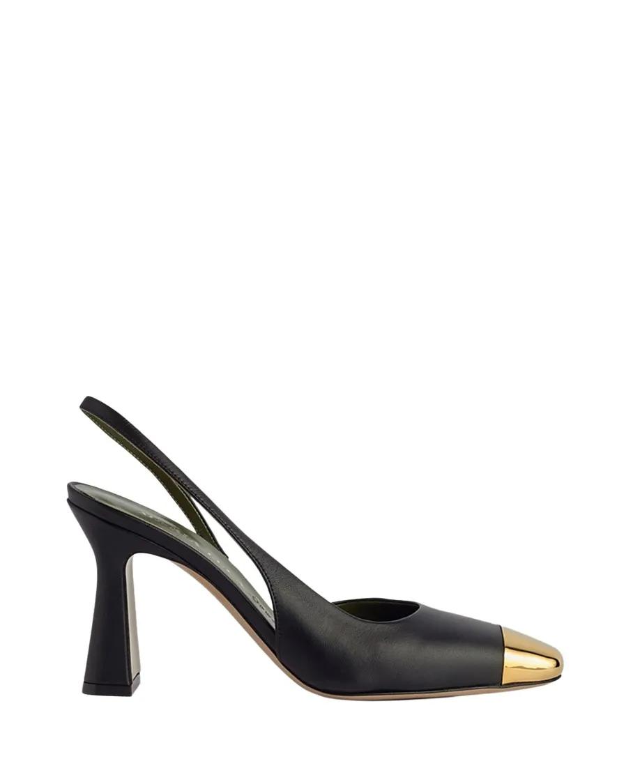 Maria Luca Pumps & High Heels - Eleonora Metal Toe Cap Sling Back - Gr. 37,5 (EU) - in Schwarz - für Damen