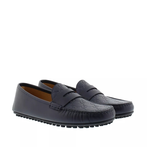Gucci Signature Calf Leather Loafer Blue Loafer