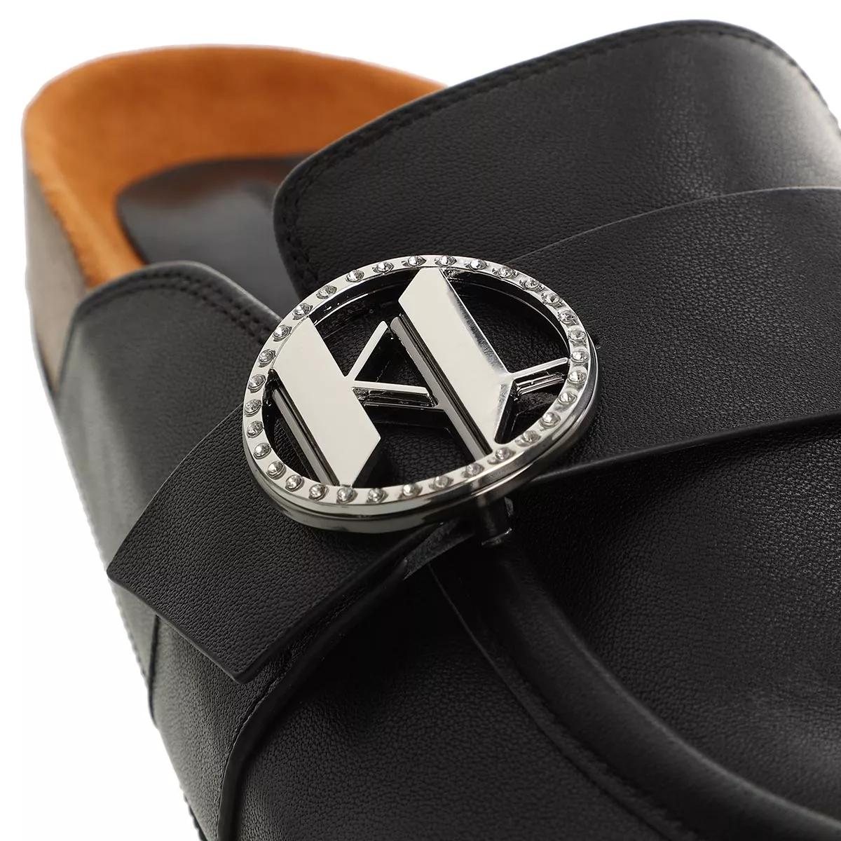 Karl Lagerfeld Odessa Brooch Mule Black Leather | Mule