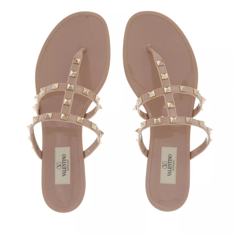 Valentino Garavani Slides Thong Summer Rockstud Poudre(Image 4)