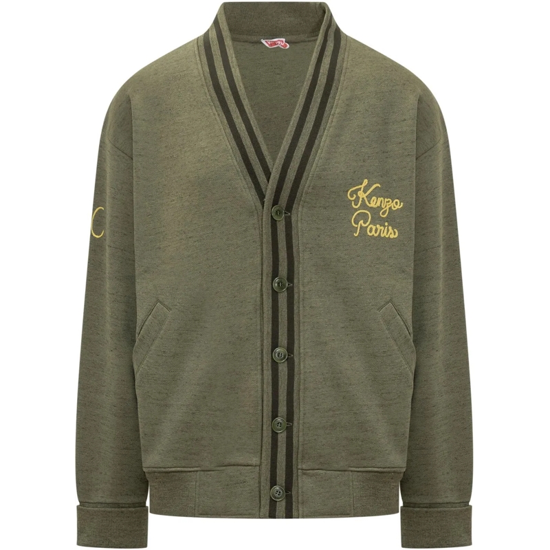 Kenzo Pullover Kenzo Cardigan in Cotone con Ricamo Logo grün