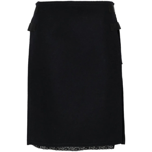 N°21 Jupes midi Black Virgin Wool-Silk Fabric Skirt Black