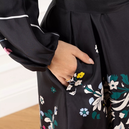 Dorothee Schumacher Robes en soie FLOWER WHIRL Kleid 092 black mix (Image 4)