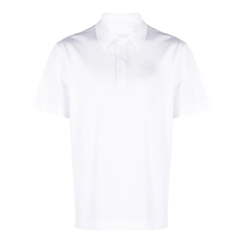 Givenchy Polo shirt Signature Embroidered White Cotton Piqué Polo Shir White