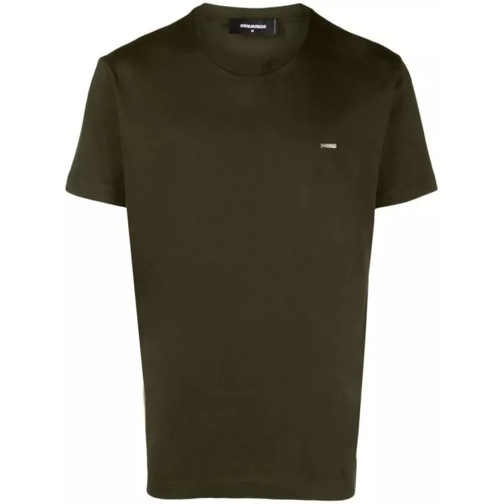 Dsquared2 Green Logo-Plaque Cotton T-Shirt Green 