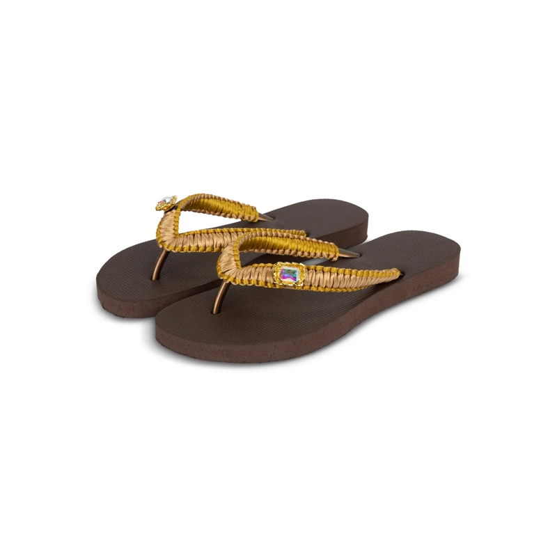 UZURII Flip Flops flip flop Taupe Macrame Switch mocca(Image 23)