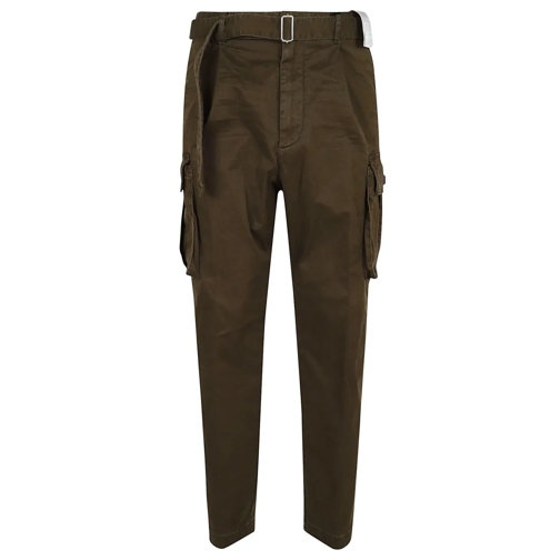 Dsquared2  Multi-Pocket Stretch Cotton Trousers With Regular  Green