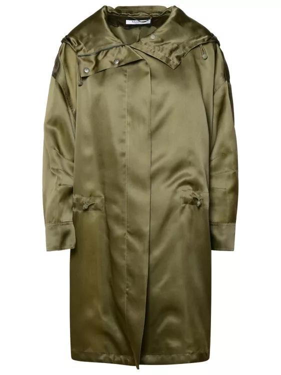 Max Mara - Tambuto%27 Khaki Green Silk Parka - Größe M - green