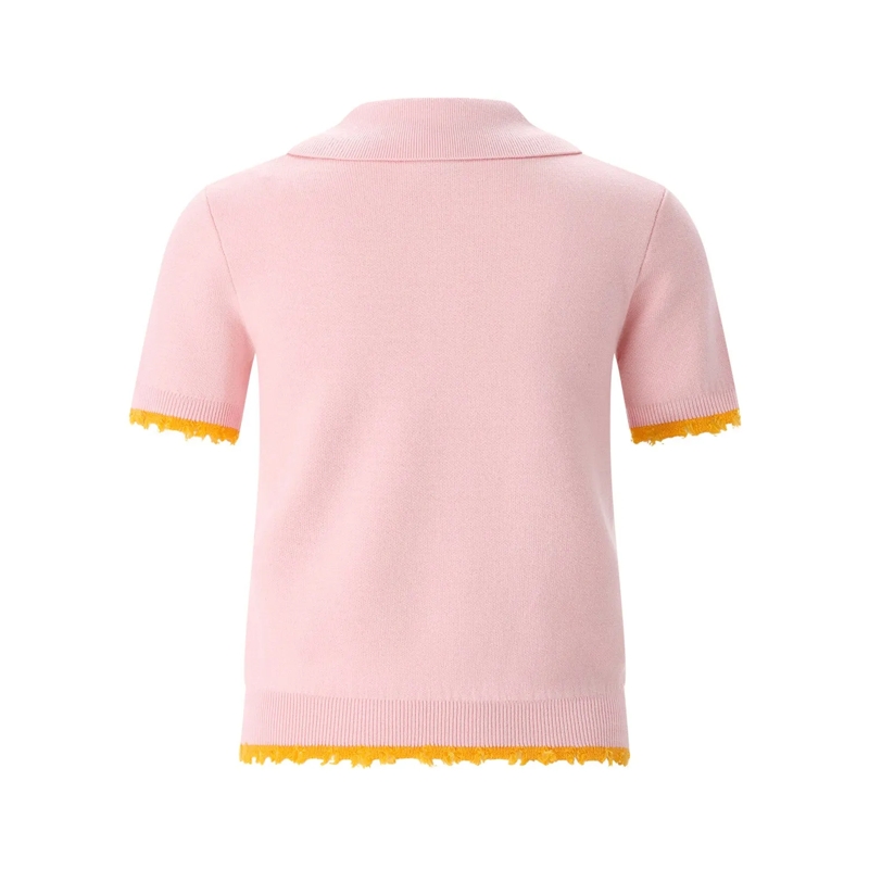 Casablanca Polohemd Poloshirt aus Wolle pink(Image 3)