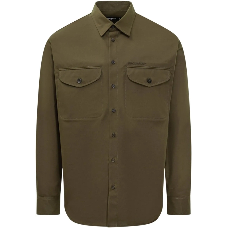 Dsquared2 Haut décontracté Dsquared2 Camicia in Cotone con Tasche Frontali grün