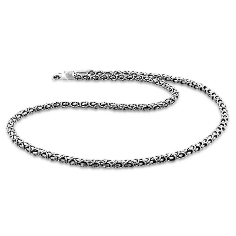 Kuzzoi Mittellange Halskette Halskette Herren Königskette Oxidiert Basic 925 Si silber