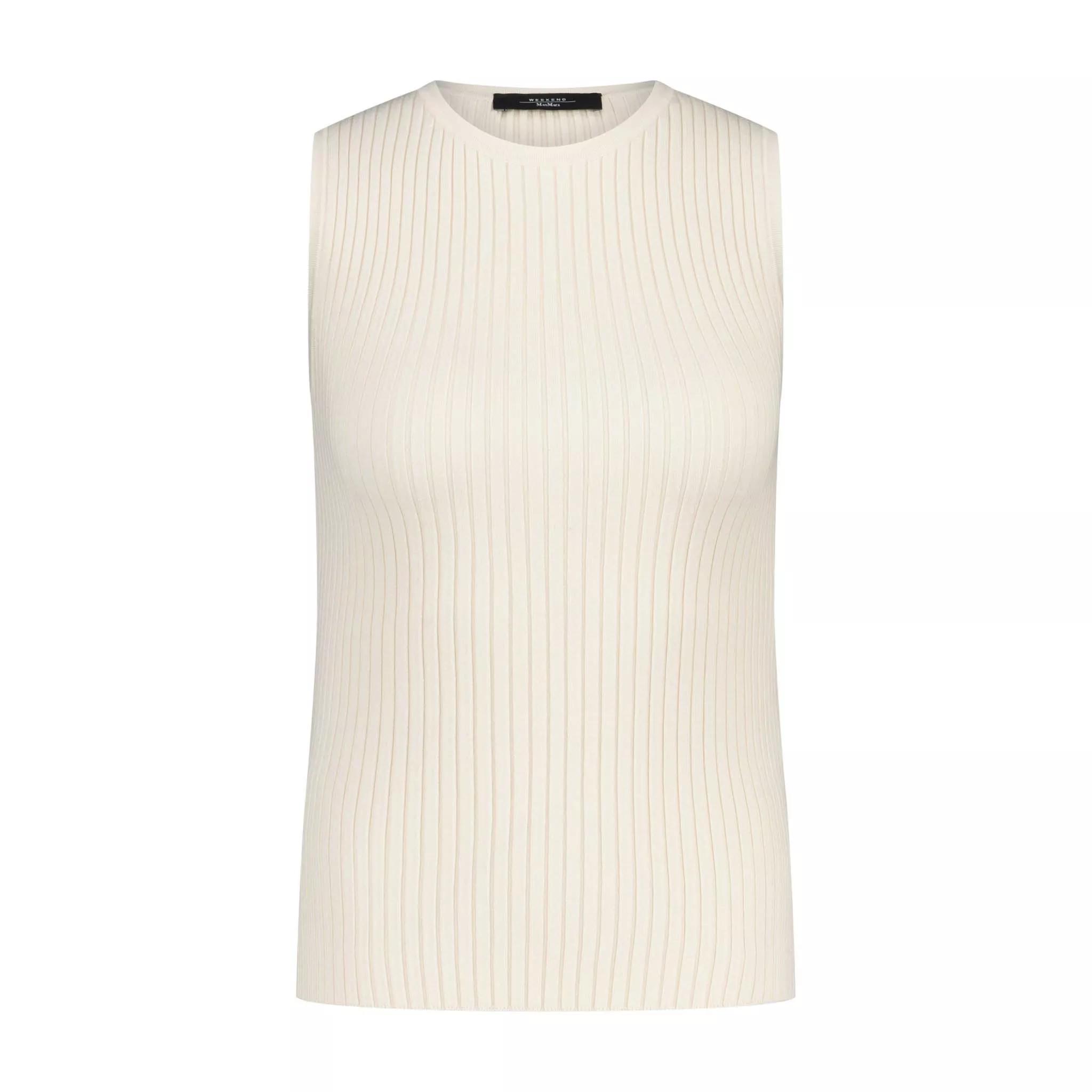 Max Mara - Top Braida aus Rippstrick 47702378709338 - Größe L - white