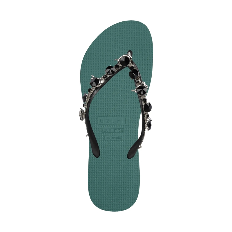 UZURII Flip Flops Zehentrenner Switch Mid Heel Army Green natur(Image 3)
