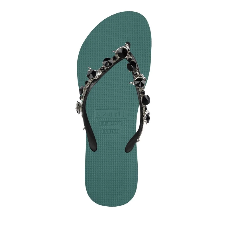 UZURII Flip Flops Zehentrenner Switch Mid Heel Army Green natur(Image 3)