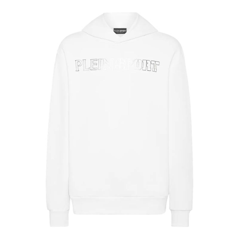 Plein Sport Top Hoodie Tiger weiss