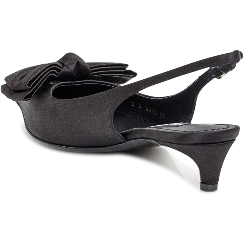 Dolce&Gabbana Pumps Slingback in Raso con Fiocco schwarz(Image 3)