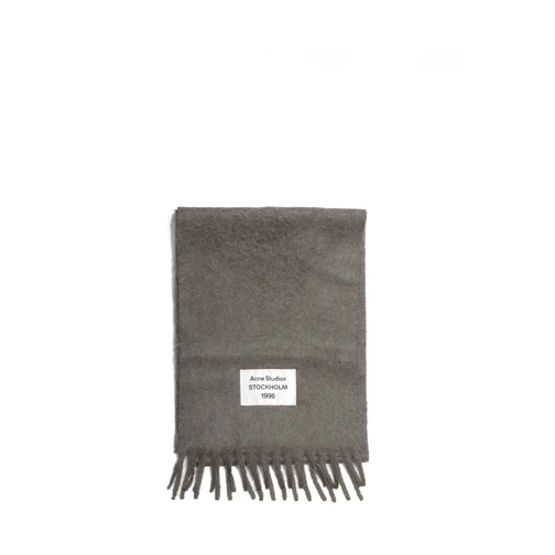 Acne Studios Écharpe légère Wool Blend Scarf With Fringes Grey