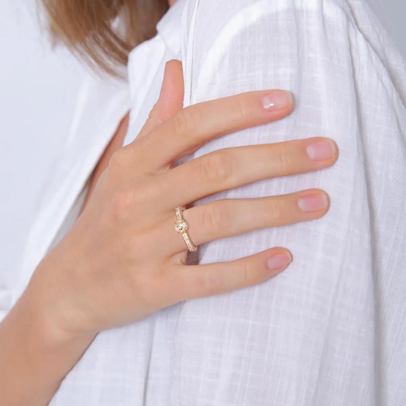 Elli Ring Ring Topas Morganit Verlobung 925 Silber gold(Image 5)