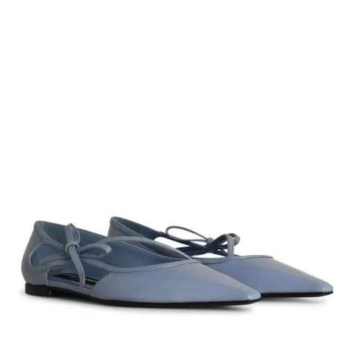 Dolce&Gabbana Light Blue Leather Ballet Flats Blue Ballerina