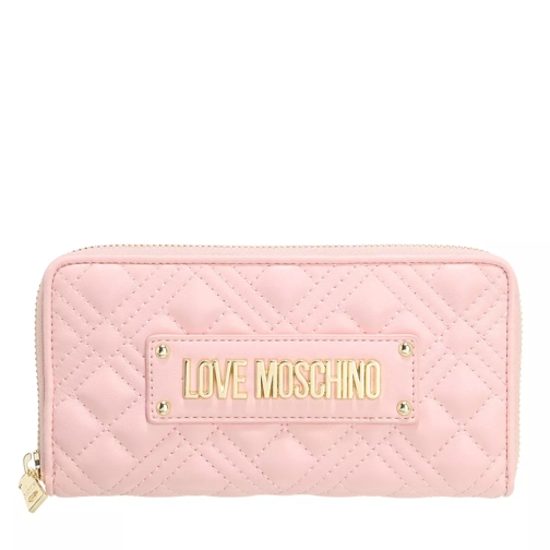 Love Moschino Portaf.Quilted Pu Wallet Rosa Portemonnaie mit Zip-Around-Reißverschluss
