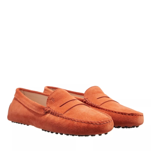 Tod's Gommino Driving Loafers Suede Orange Conducteur