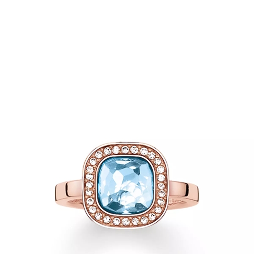 Thomas Sabo Solitaire Ring Cosmo Rose Gold Light Blue Solitärring
