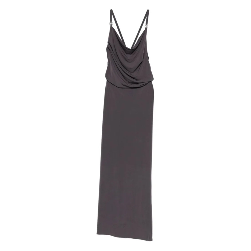 Coperni  Maxi Dress With Draped Detailing Grey