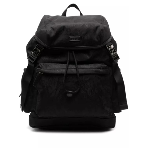 Versace Black Neo Nylon Backpack Black Rucksack