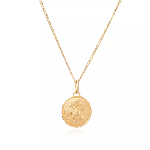 Rachel Jackson London Virgo Zodiac Art Coin Necklace  Yellow Gold Medium Necklace