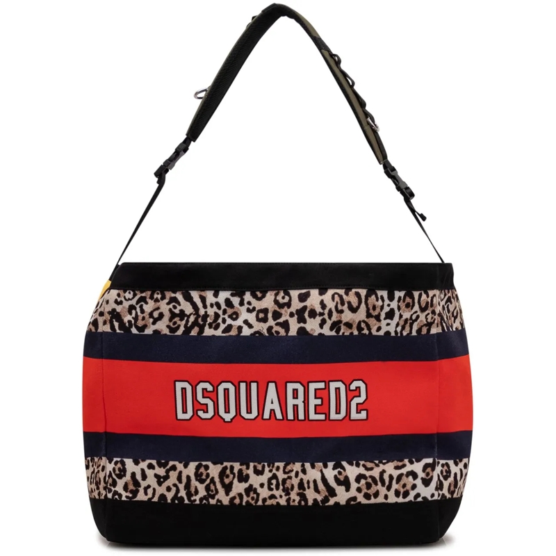 Dsquared2 Shopper Tote Bag in Canvas con Stampa Animalier mehrfarbig(Image 2)