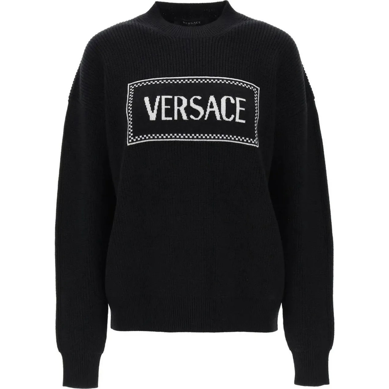 Versace Sweatshirt Versace Logo Sweater schwarz