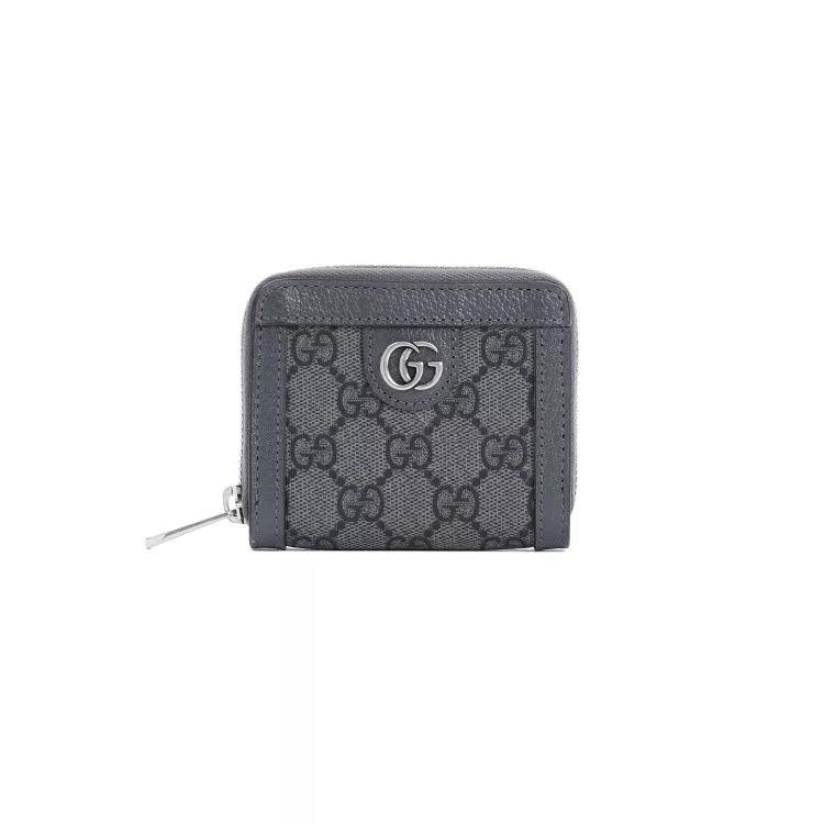 Gucci Portemonnaies - Gg Supreme Grey Black Polyurethane Wallet - Gr. unisize - in Schwarz - für Damen