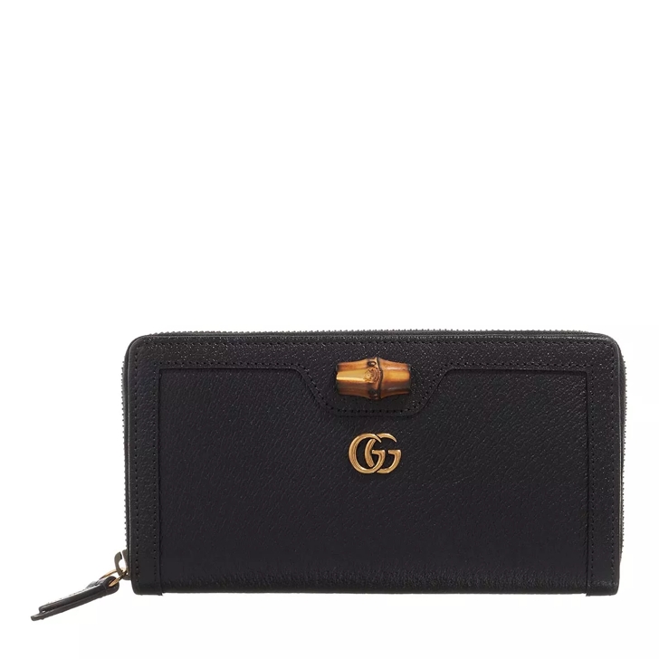 Gucci Diana Continental Wallet Black Zip Around Wallet